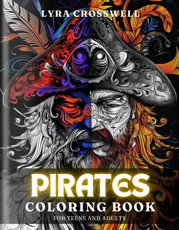 Pirate Coloring Book For Adults and Teens Cover