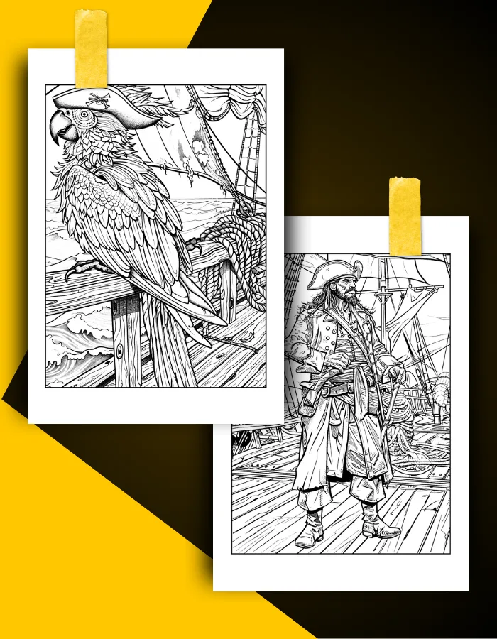 Pirate Coloring Book Pages Examples 2