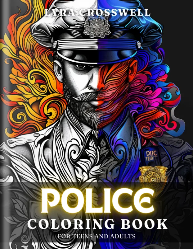 Police Coloring Book For Adults and Teens Cover