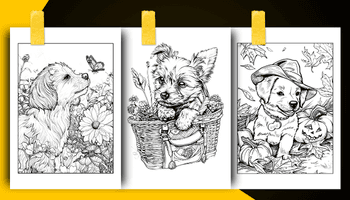 Puppy Coloring Book For Adults and Teens Coloring Sheets Examples