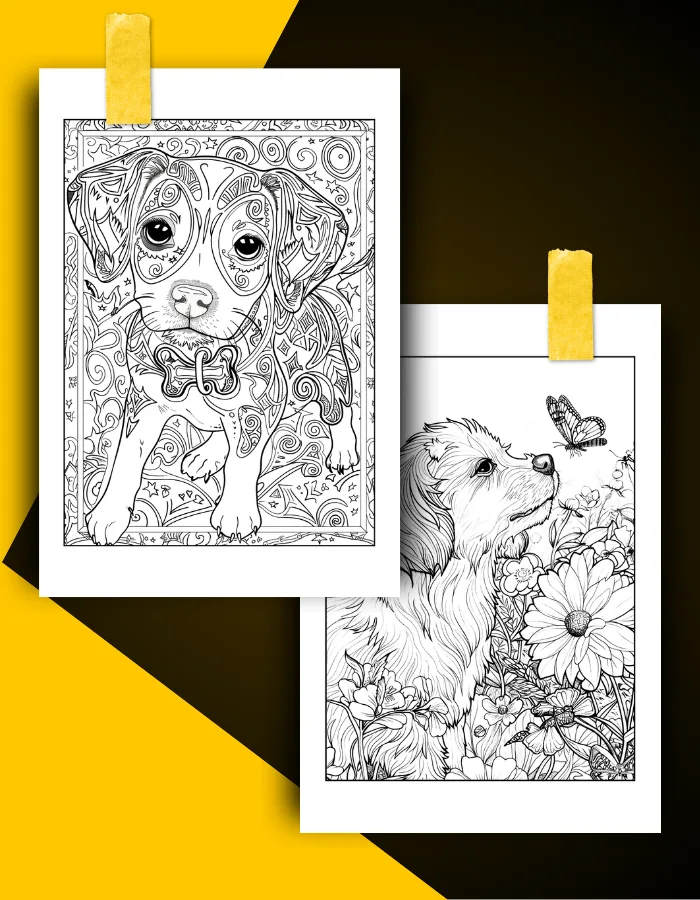 Puppy Coloring Book Pages Examples 2