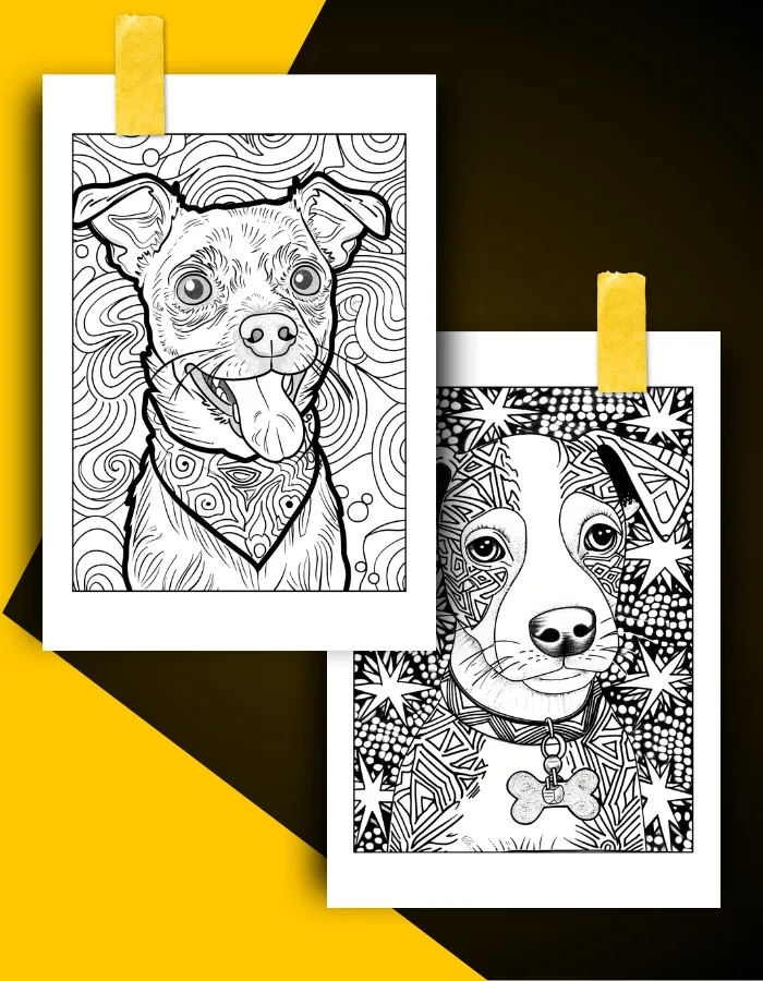 Puppy Coloring Book Pages Examples