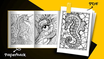 Seahorse Coloring Book For Adults and Teens PDF and Paperback