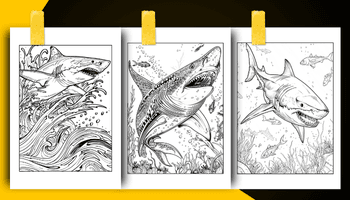 Shark Coloring Book For Adults and Teens Coloring Sheets Examples