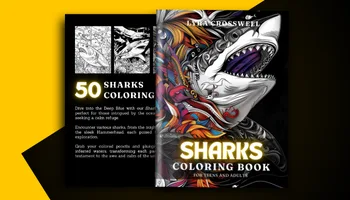 Shark Coloring Book For Adults and Teens Covers