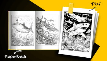 Shark Coloring Book For Adults and Teens PDF and Paperback