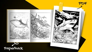 Shark Coloring Book For Adults and Teens PDF and Paperback