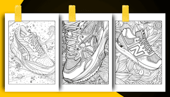 Sneaker Coloring Book For Adults and Teens Coloring Sheets Examples