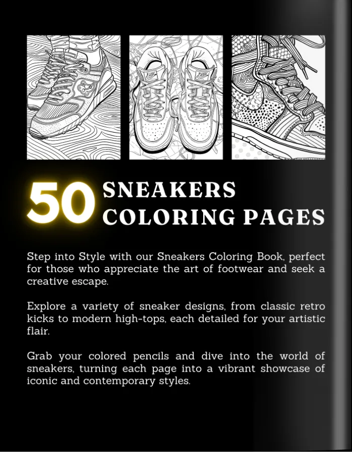 Sneaker Coloring Book For Adults and Teens Cover 2
