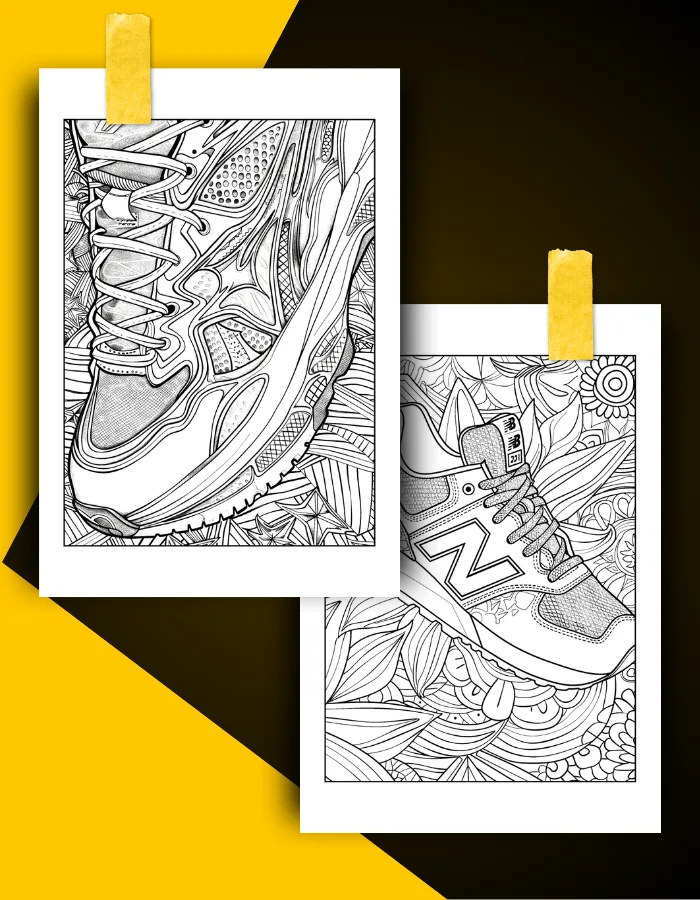 Sneaker Coloring Book Pages Examples 1