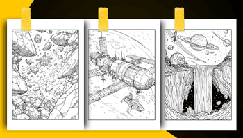 Space Coloring Book For Adults and Teens Coloring Sheets Examples