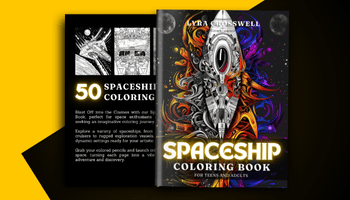 Spaceship Coloring Book For Adults and Teens Covers