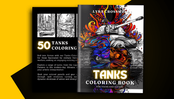 Tank Coloring Book For Adults and Teens Covers