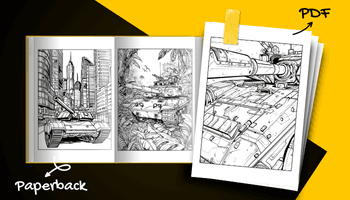 Tank Coloring Book For Adults and Teens PDF and Paperback