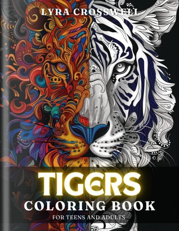 Tiger Coloring Book For Adults and Teens - Cover 1