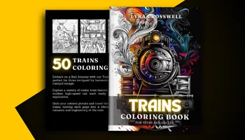 Train Coloring Book For Adults and Teens Covers