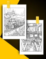Train Coloring Book Pages Examples