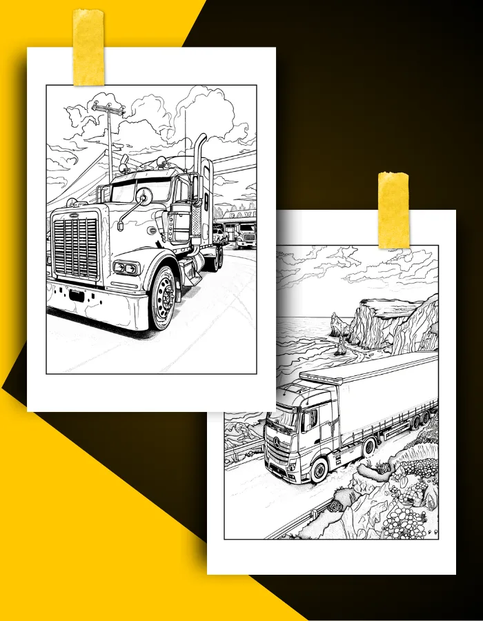 Truck Coloring Book Pages Examples 1