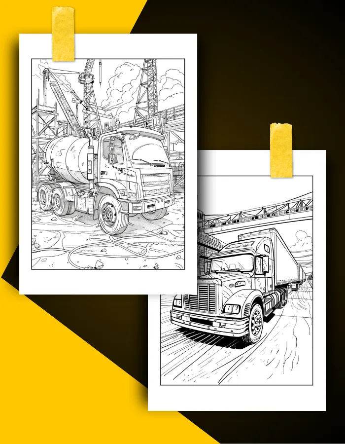 Truck Coloring Book Pages Examples 2