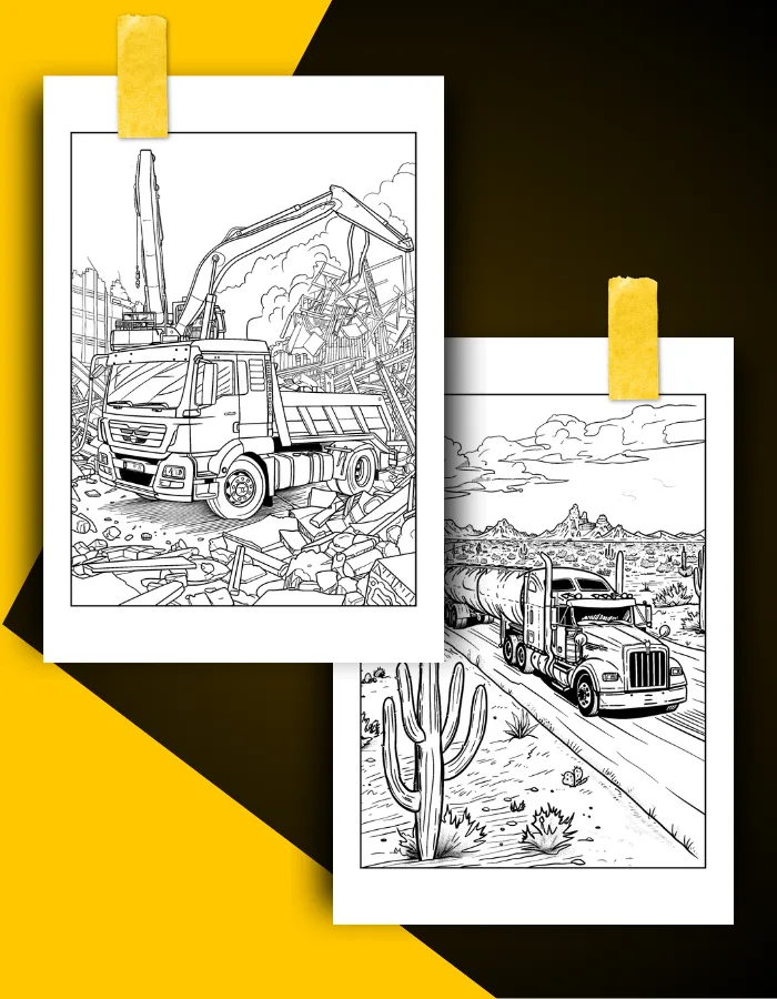 Truck Coloring Book Pages Examples