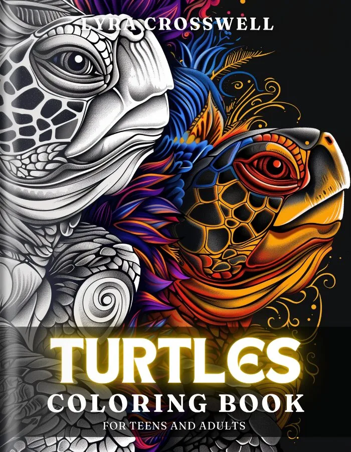 Turtle Coloring Book For Adults and Teens - Cover 1