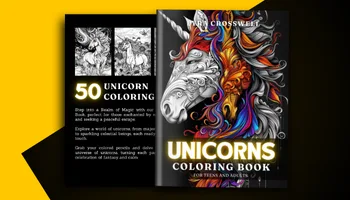 Unicorn Coloring Book For Adults and Teens Covers