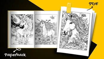 Unicorn Coloring Book For Adults and Teens PDF and Paperback