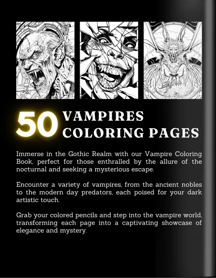 Vampire Coloring Book For Adults and Teens Cover