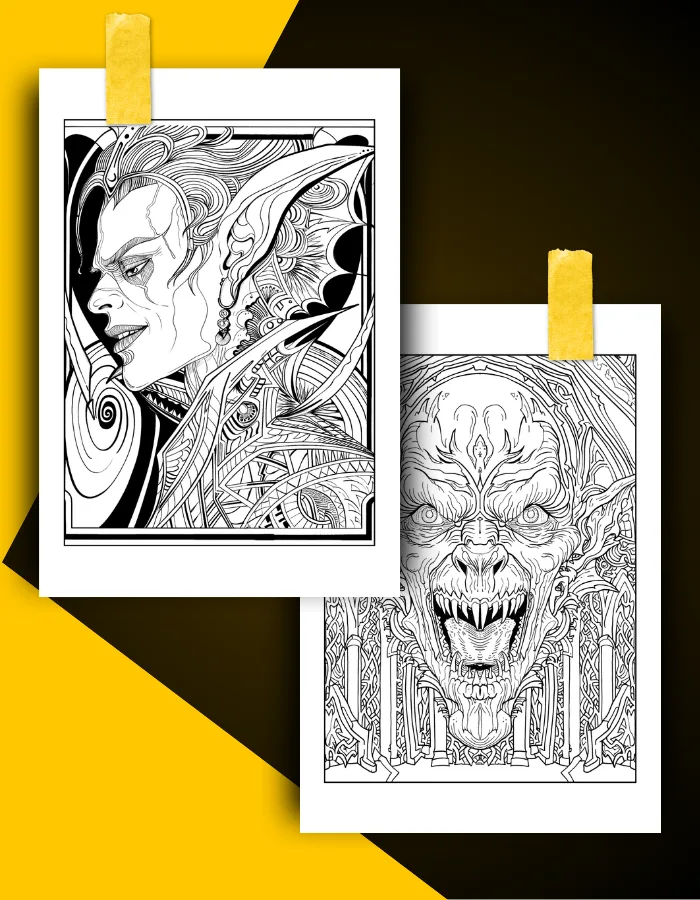 Vampire Coloring Book Pages Examples 1
