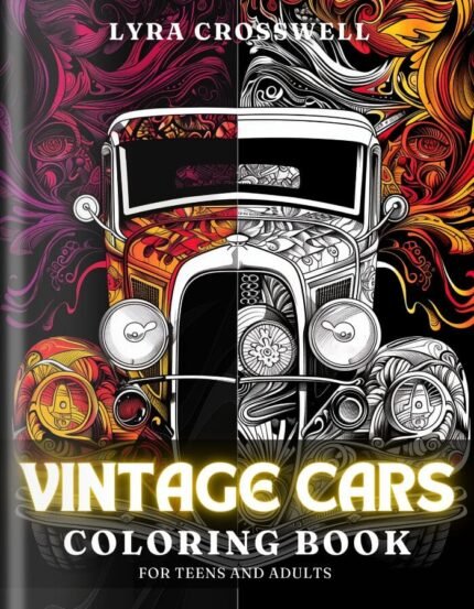 Vintage Cars Coloring Book For Adults and Teens - Cover 1