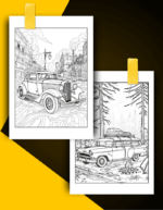 Vintage Cars Coloring Book Pages Examples 2