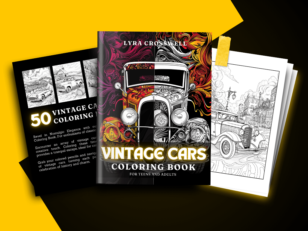 Vintage Car Coloring Book Thumbnail Video