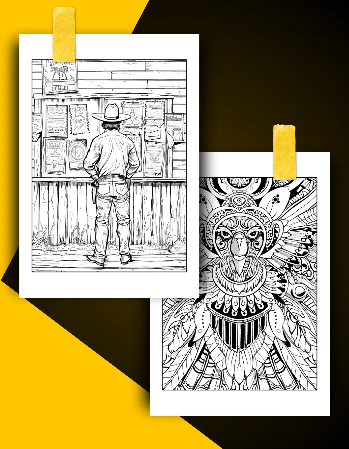 Western Coloring Book Pages Examples 1