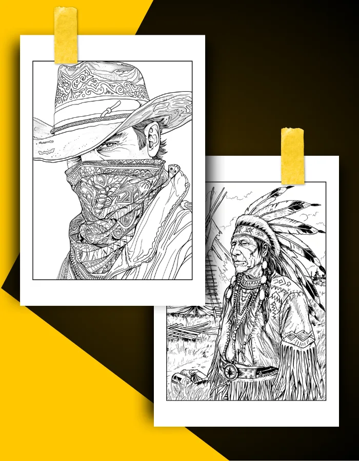 Western Coloring Book Pages Examples