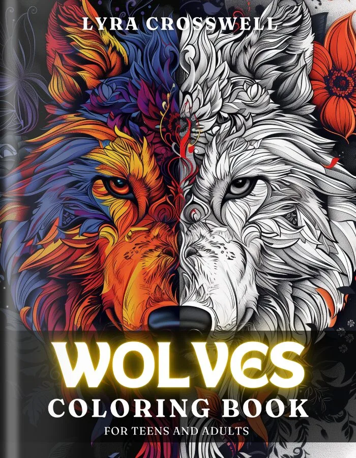 Wolf Coloring Book For Adults and Teens - Cover 1