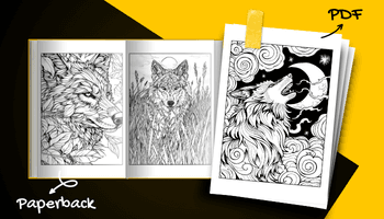 Wolf Coloring Book For Adults and Teens PDF and Paperback