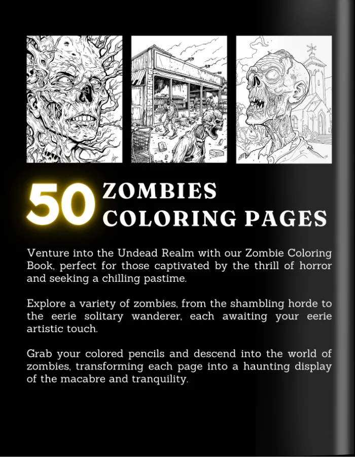 Zombie Coloring Book For Adults and Teens Cover