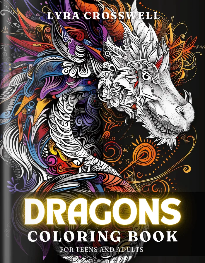 dragon Coloring Book For Adults and Teens Cover