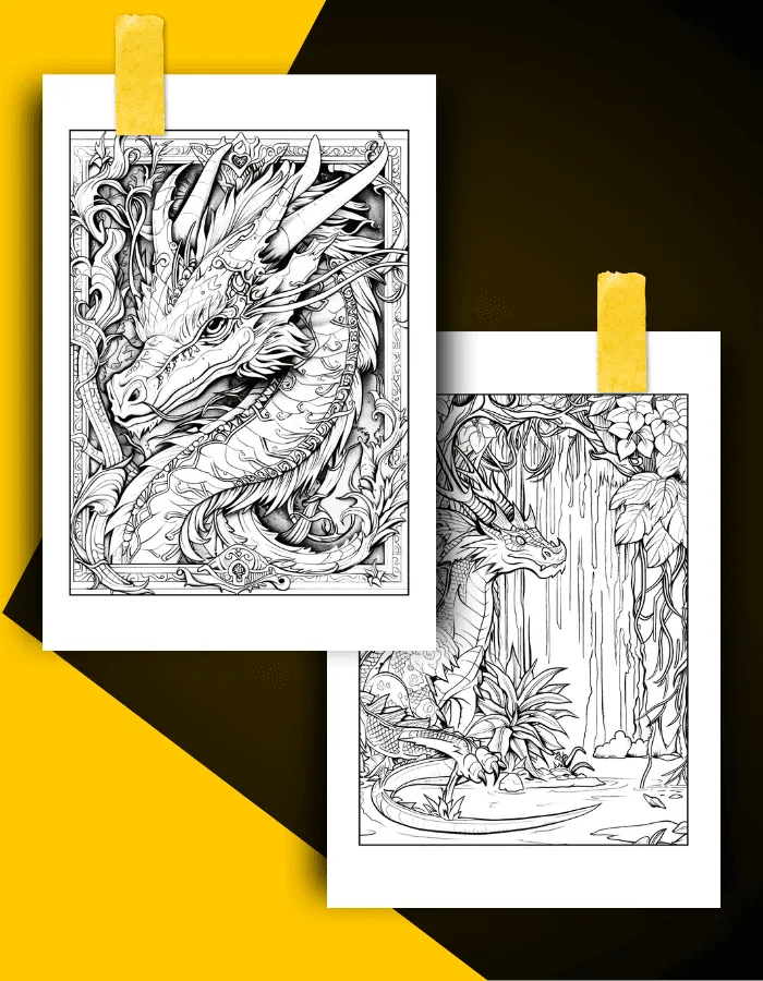 dragon Coloring Book Pages Examples 3