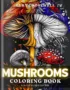 mushroom Coloring Book For Adults and Teens Cover